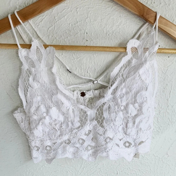 Free People Adella Lace Bralette White Sz XS - Picture 2 of 5